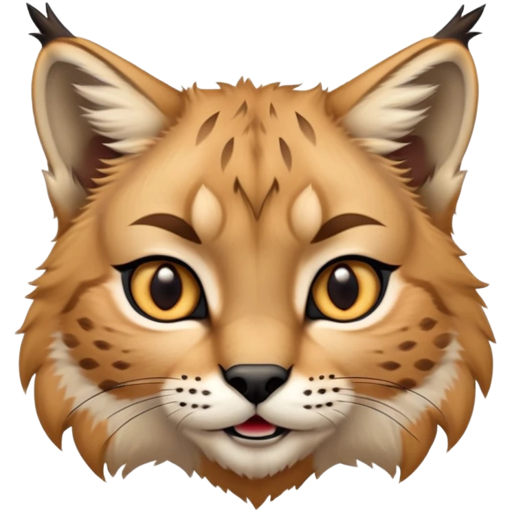 Cinematic-realistic cute-Lynx-Portrait-Emoji – Head tilted dramatically with an exaggeratedly amused expression, featuring a thick, tufted golden-brown coat with striking black ear tufts, wide, expressive amber eyes filled with playful disbelief zoomed out showing shoulders emoji