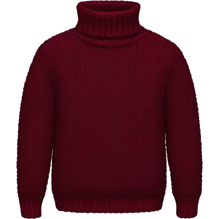 Burgundy knitted turtleneck sweater emoji