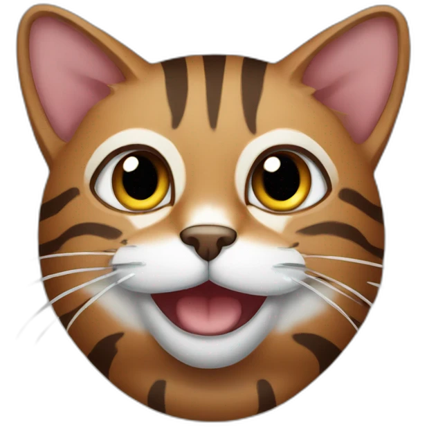 A brown striped cat emoji