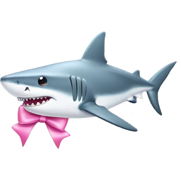 shark with little pink bow  emoji
