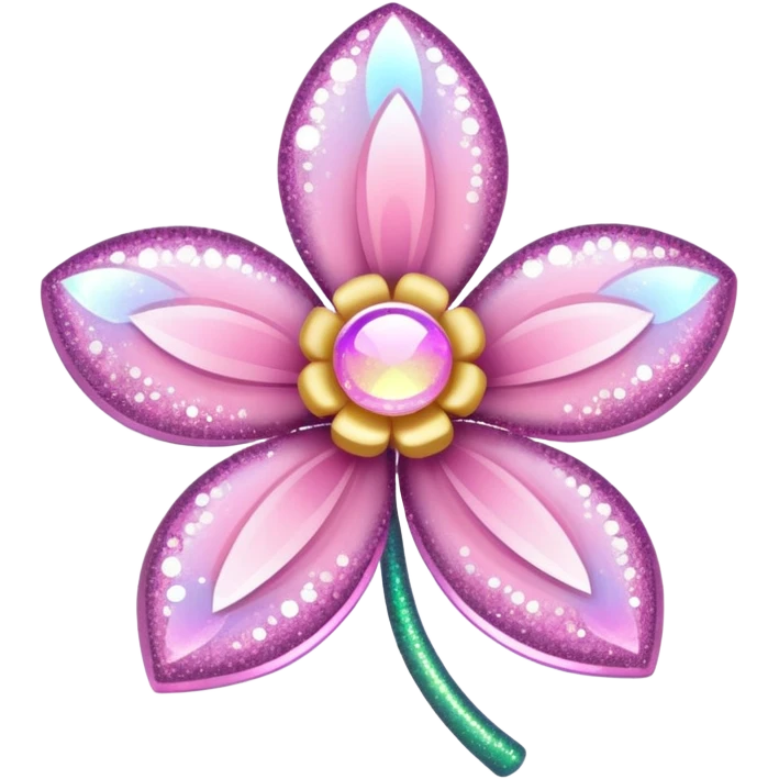 glitter flor rosa claro emoji