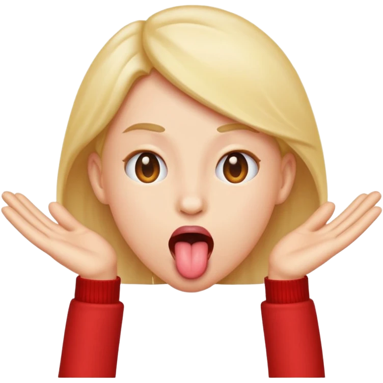 Toung out emoji with two hands on the side emoji