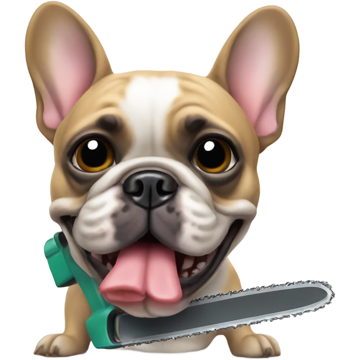 French bulldog with a chainsaw  emoji