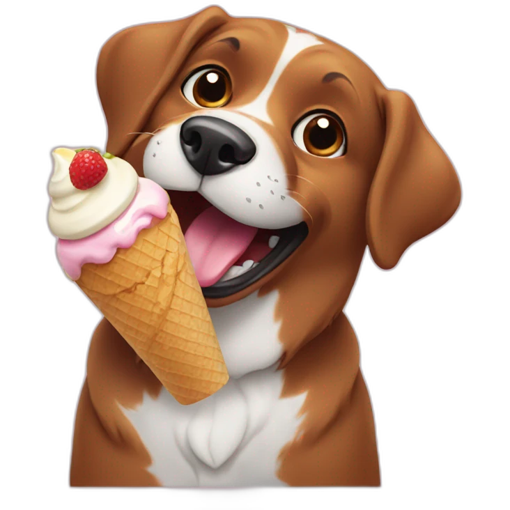Dog eating icecream emoji