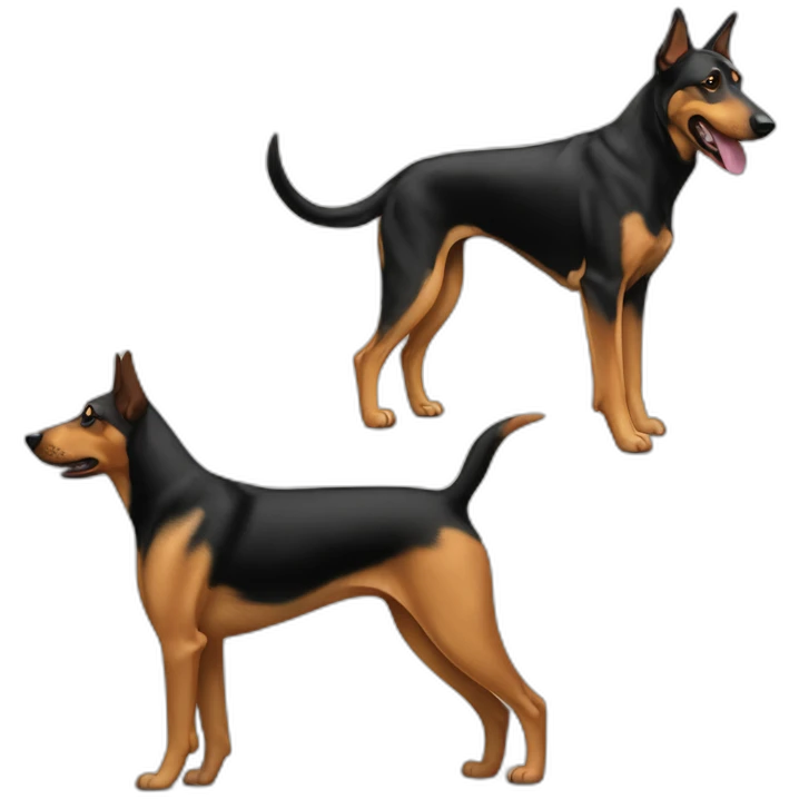 coonhound and German shepherd mix dog walking emoji