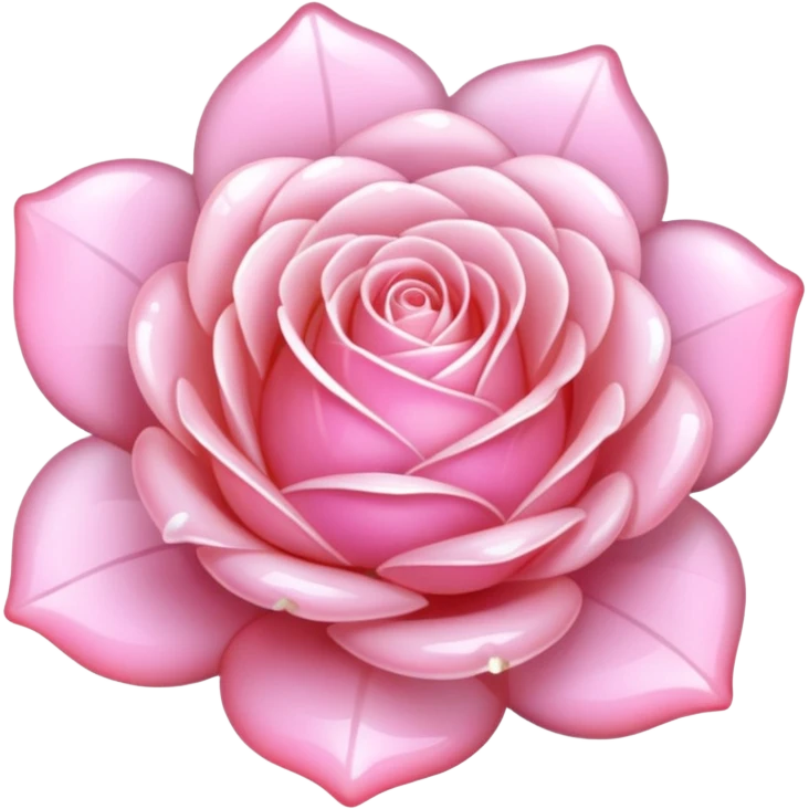 Pink Opal crystal rose flower, remove background emoji
