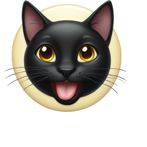 black cat sticking out its tongue and winking emoji