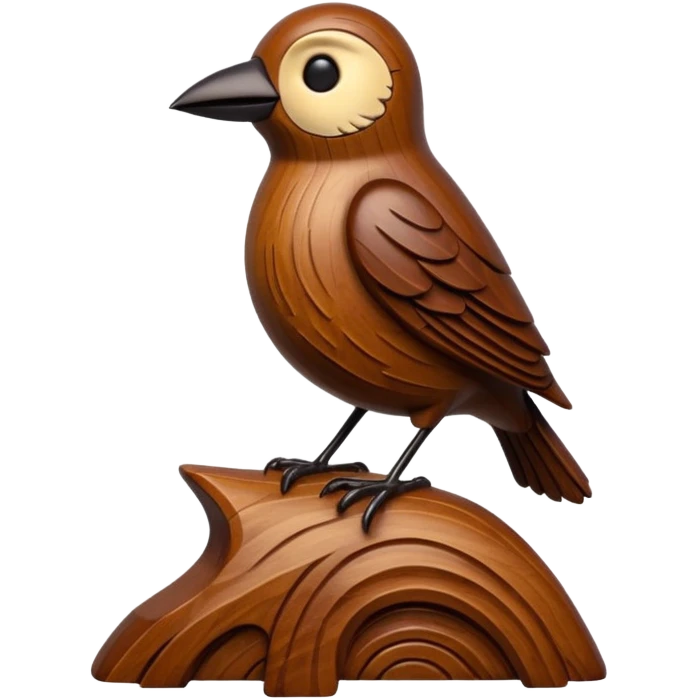 carved wood bird emoji