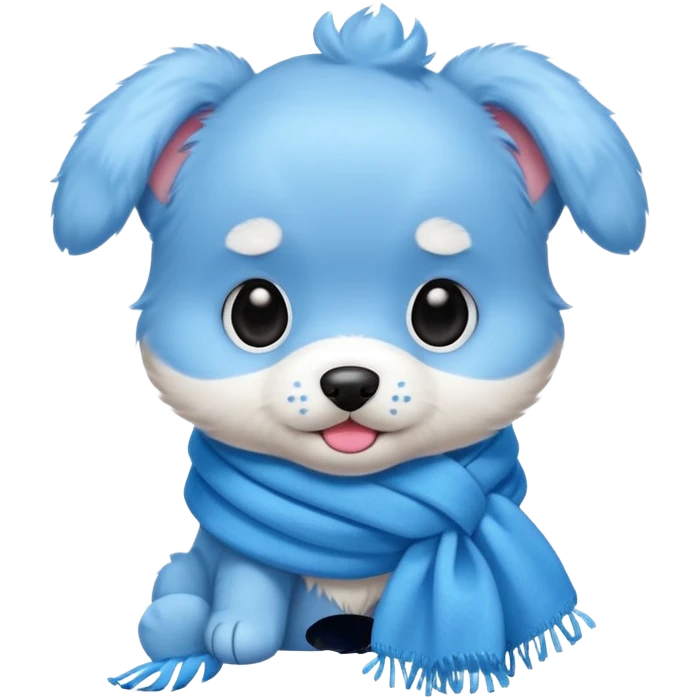 blue puppy with scarf
 emoji