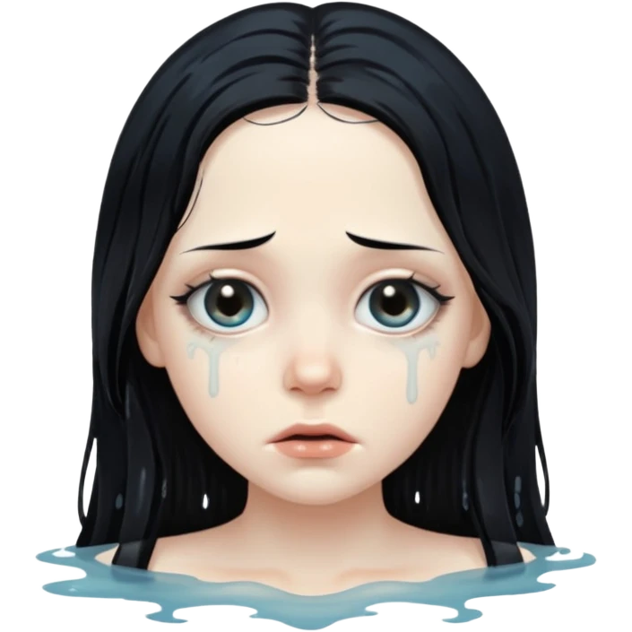 Spooky decaying Samara from the ring movie emoji