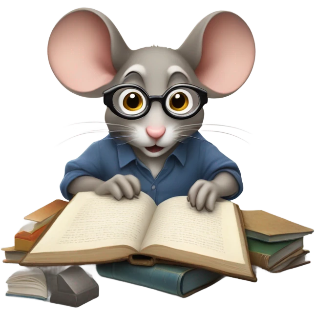 mouse studying hard emoji