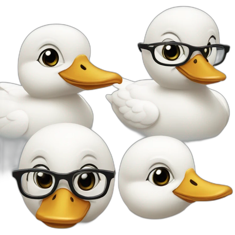Pato blanco con lentes emoji