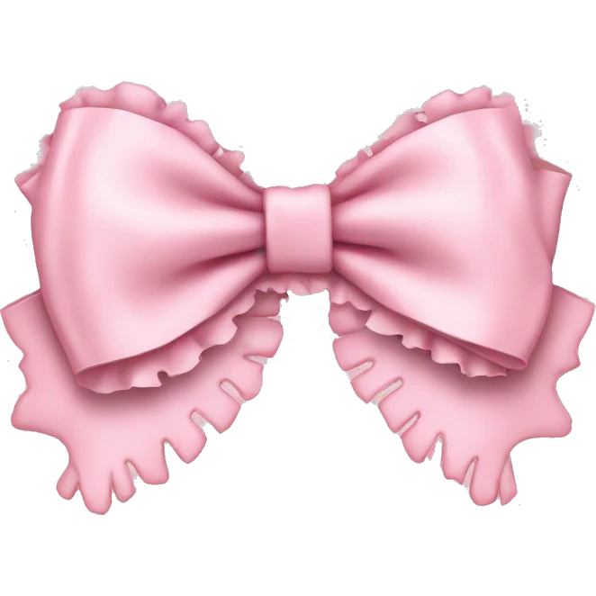 baby pink bow with frilly lace emoji