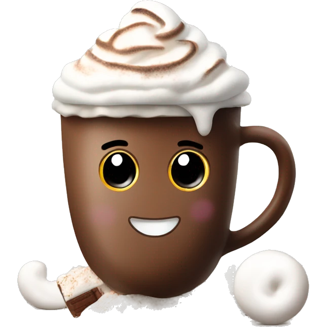 hot chocolate with whipped cream and marshmallows  emoji
