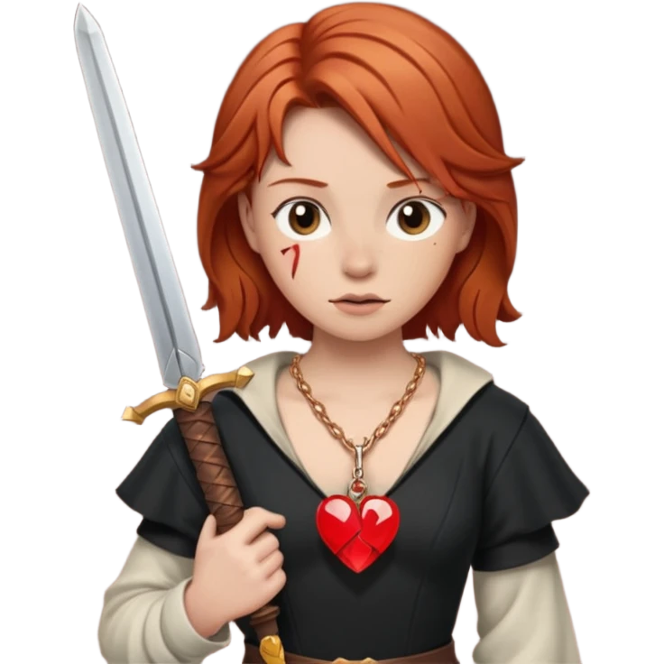 🧑‍🦰+⚔️+💔 emoji