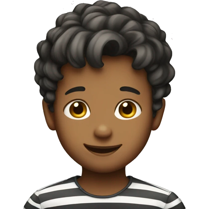 smiling boy in striped shirt emoji