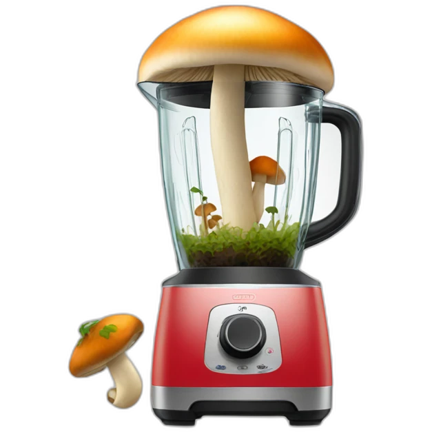 Mushroom going into a blender emoji