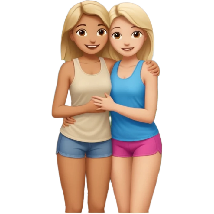 a girl, big butt, white, on her porch, having sex with another girl, no pants emoji