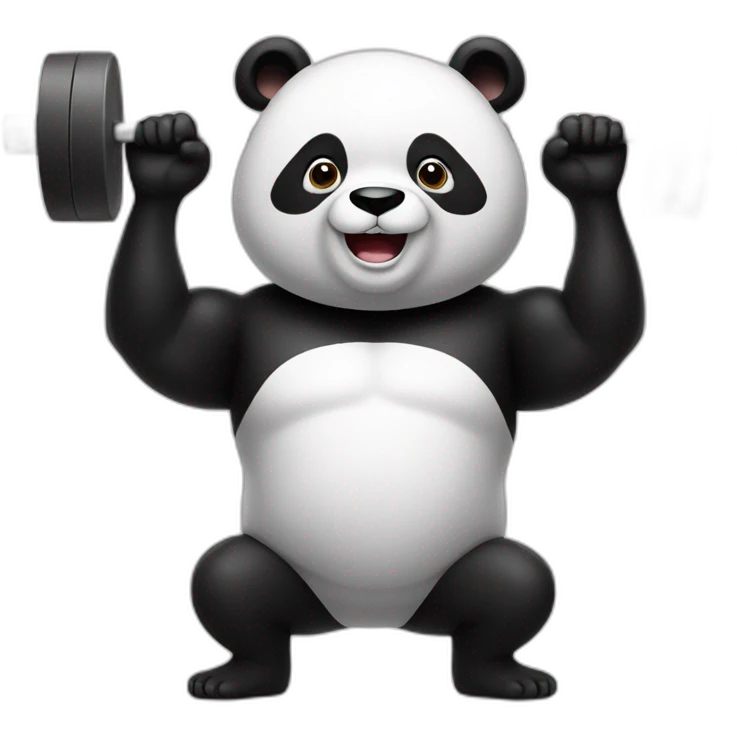 Panda weightlifting  emoji