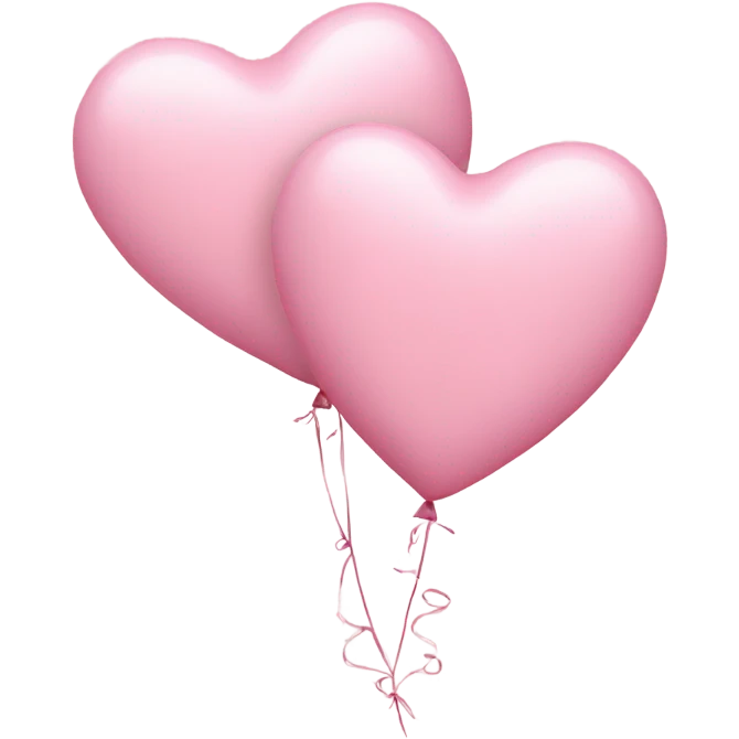 3 pastel pink heart balloons emoji