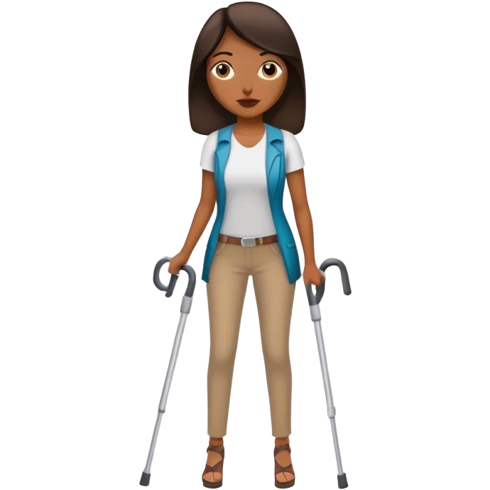 Tall Latino woman on crutches  emoji