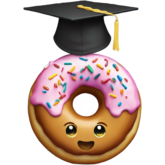 Donut wearing graduation cap emoji