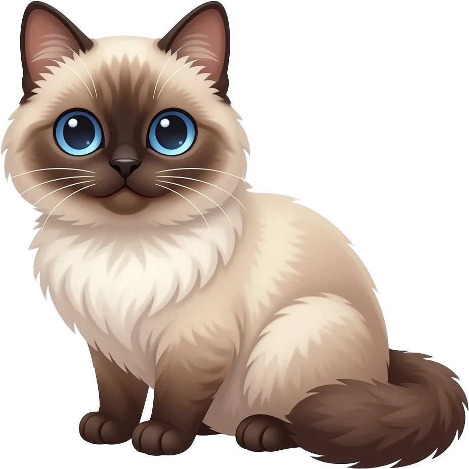 Süße Katze mit blauen augen und puscheligem fell emoji