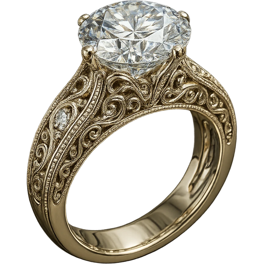 wedding ring with diamond, luxurious, detailed style emoji