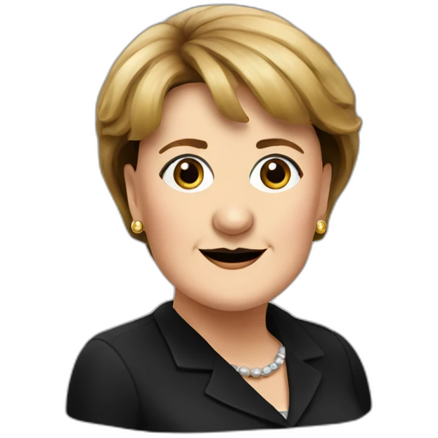 realistic angela merkel with square black mustache emoji