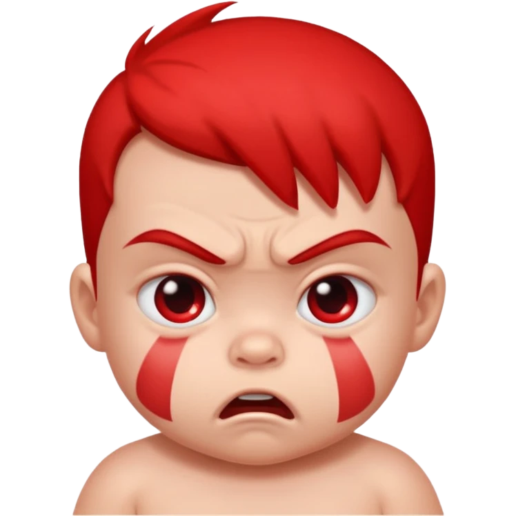 a baby red angry face  emoji