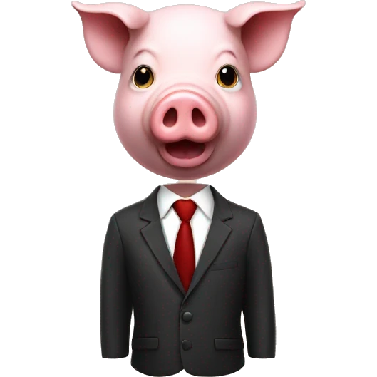 human in suit with pig head emoji