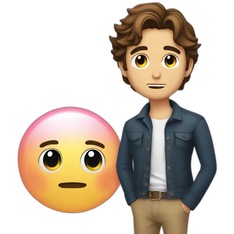 diego boneta with a thinking bubble emoji