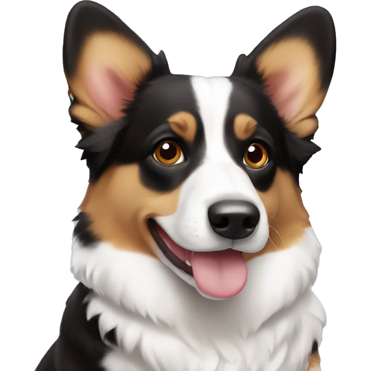 Corgi Australian Sheppard black, white and brown emoji