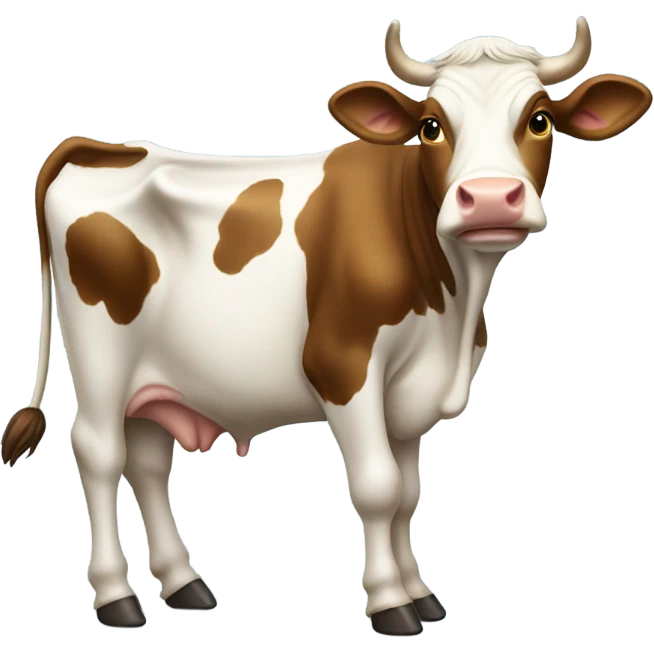 cow holding up a peace sign emoji