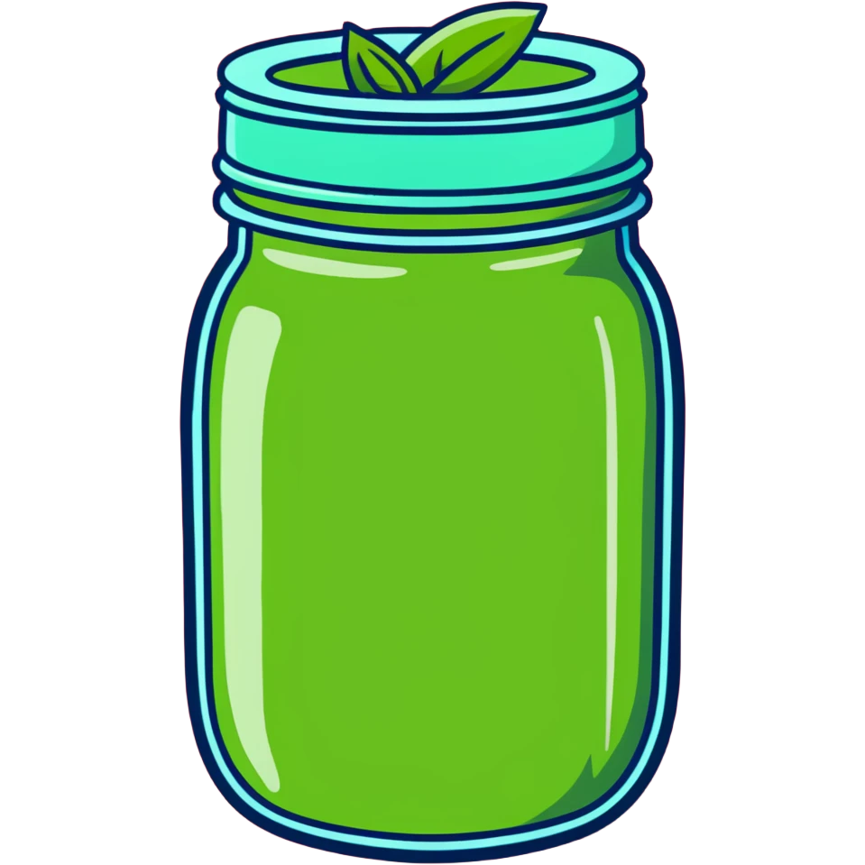 green detox smoothie in a mason jar emoji