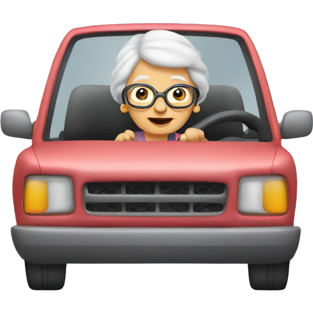 Grandma driving car emoji