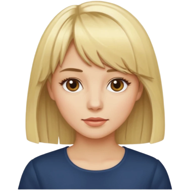 blondynka srednie włosy z taką dłuższą grzywka emoji
