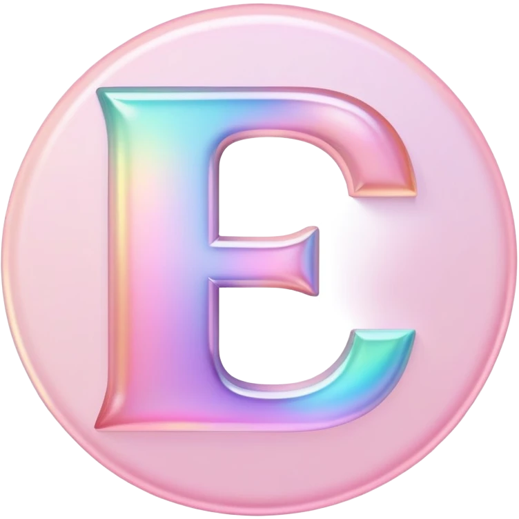 Iridescent pastel pink Font setting icon with letter D emoji