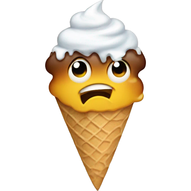 Cry face eating ice cream  emoji