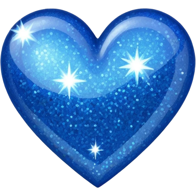 glitter heart blue emoji