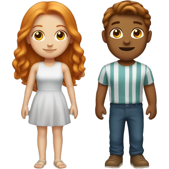 couple ginger girl and tanned brown haired boy emoji