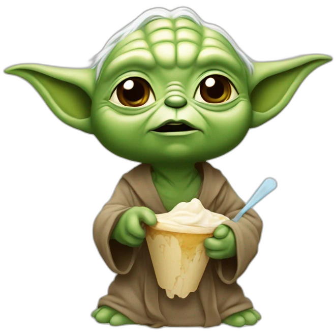 Yoda qui mange une glace emoji