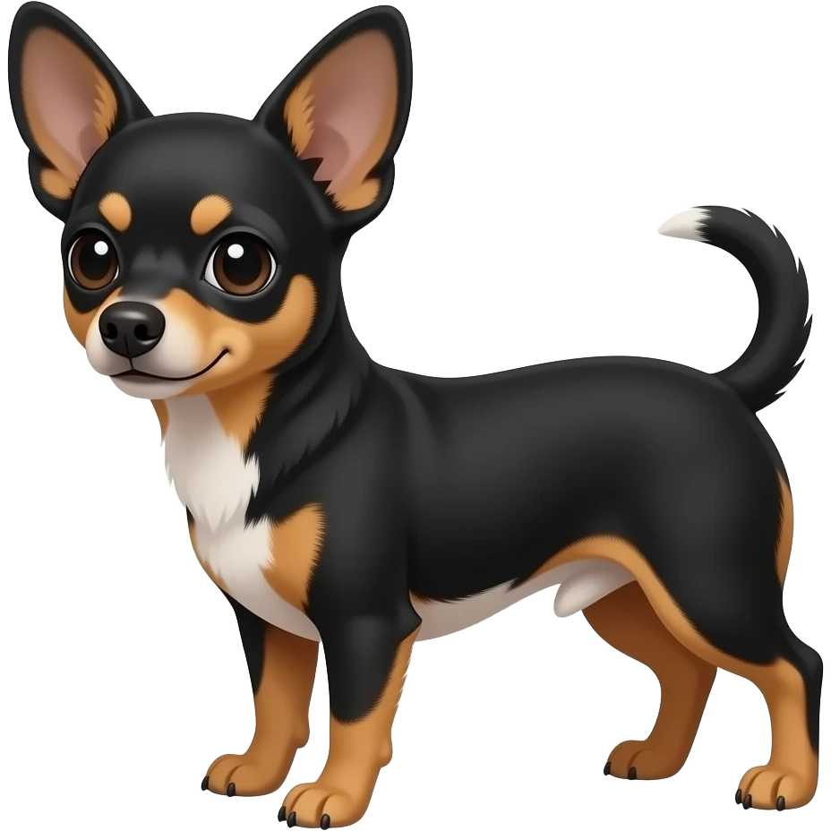 Black and brown chiweenie emoji