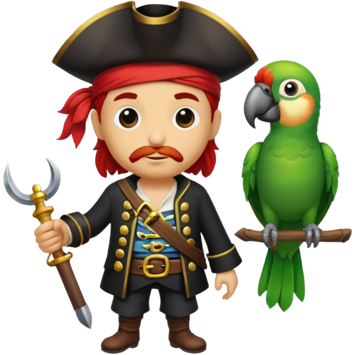 pirate and parrot emoji