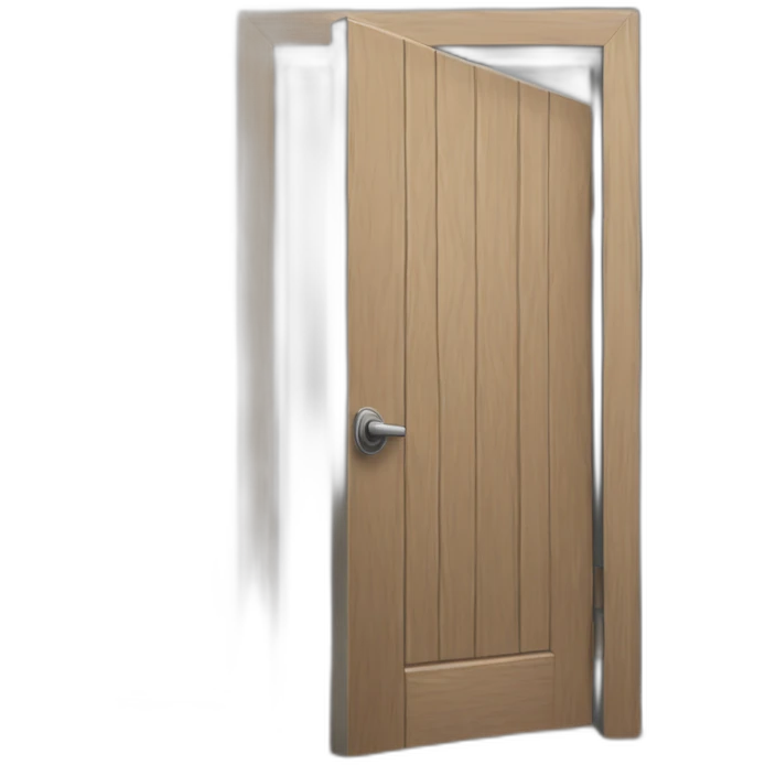 one open door wood color gray style perpective emoji