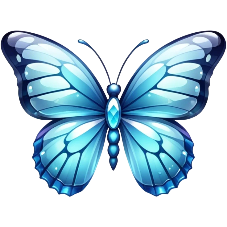 Shiny sparkly transparent glass-crystal-butterfly emoji