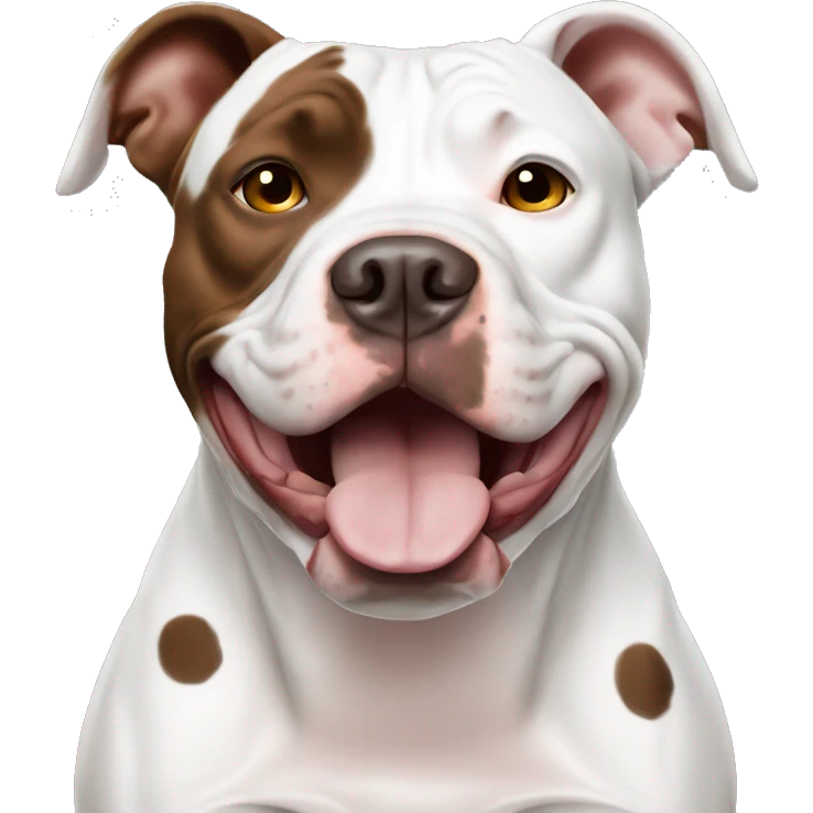 Pitbull white with brown spots emoji