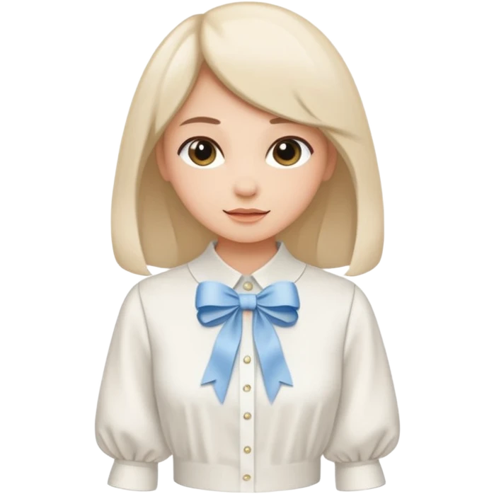 ehite blouse with ribbon emoji