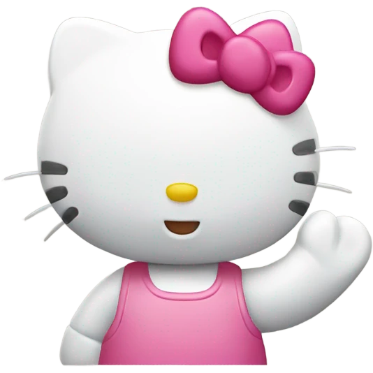 Hello kitty waving emoji