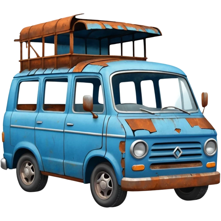 Broken Urban Vehicle blue emoji